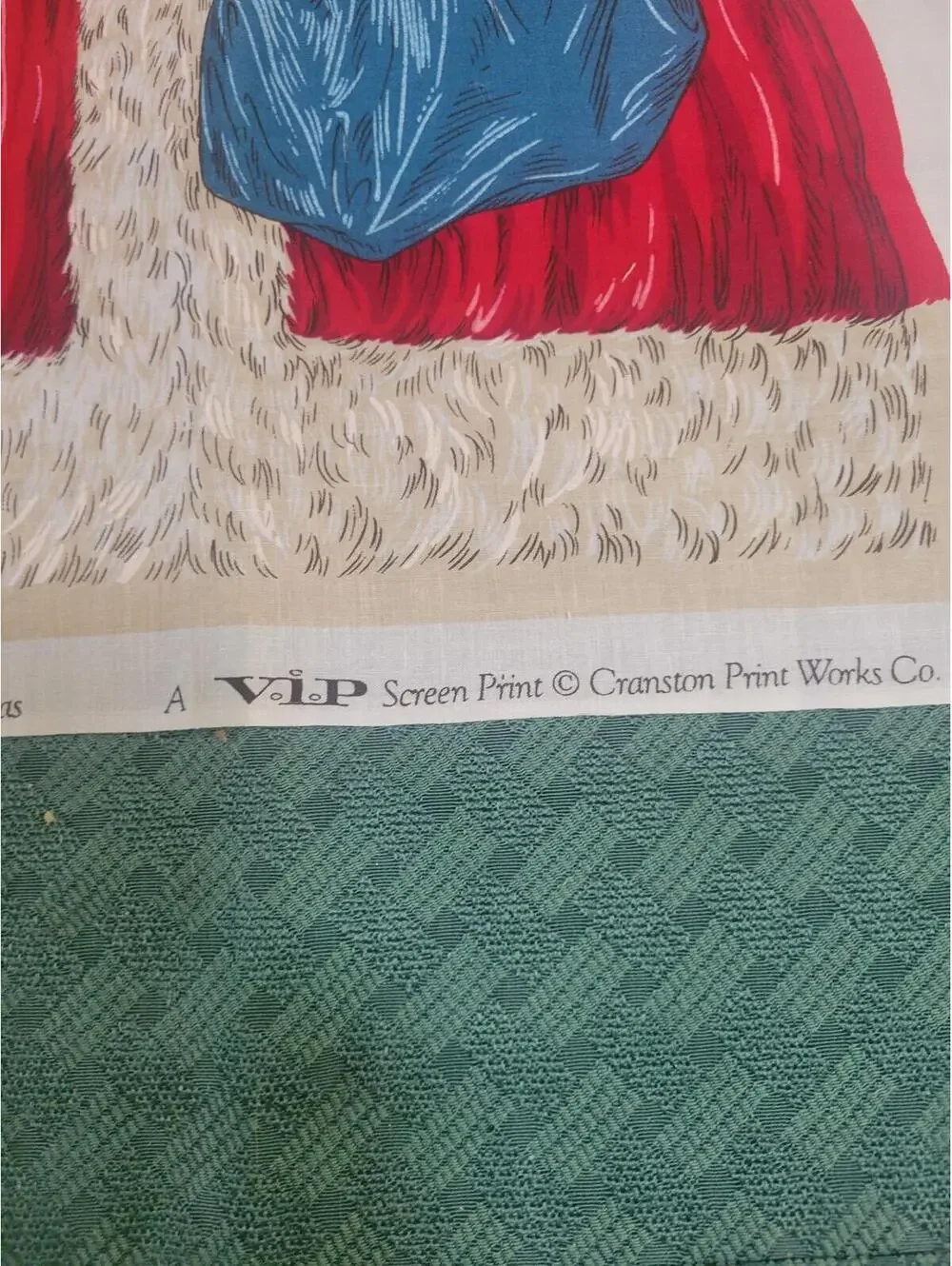 VIP Screen Print Cranston Print Works Co. Santa Claus Fabric Panel